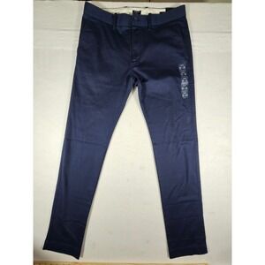 J.Crew Flex Slim Fit Chino Pants Mens 32x34 Navy Blue Stretch Cotton H3167 NEW